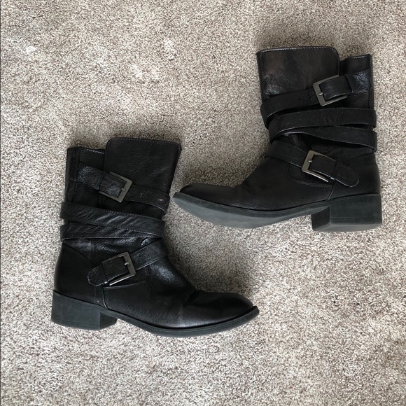 Steve Madden Shoes - Steve Madden Ellle black belted moto boots 7.5